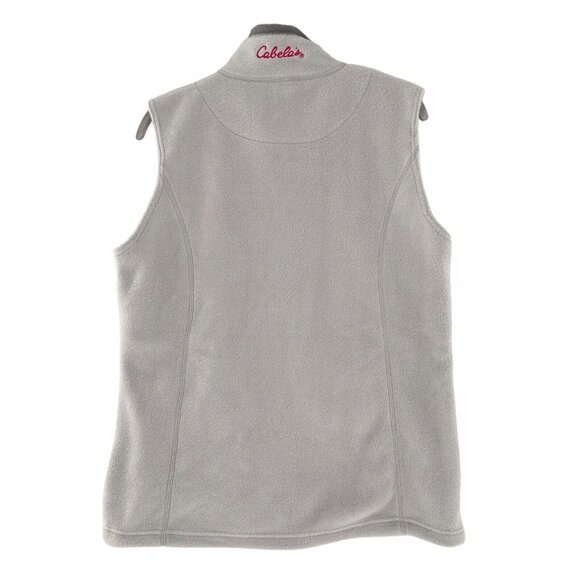 Cabelas Womens Gray Fleece Vest Small S Zip-Up Sleeveless Outdoor Layer Cabin - Picture 7 of 14